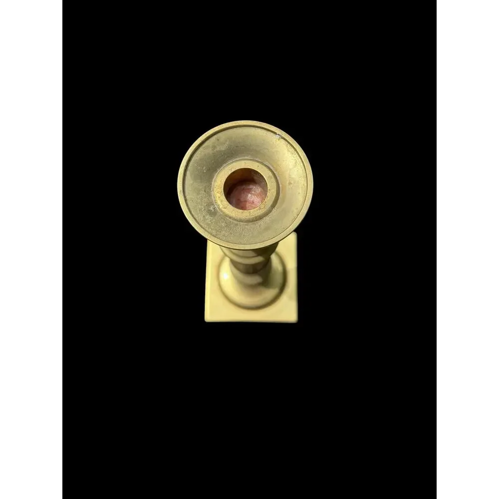 Tall Brass Candlestick 14.5” Heavyweight MCM Style Boho